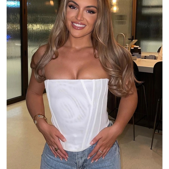 White Fox Boutique Tops - Sharp Edges Bustier White
